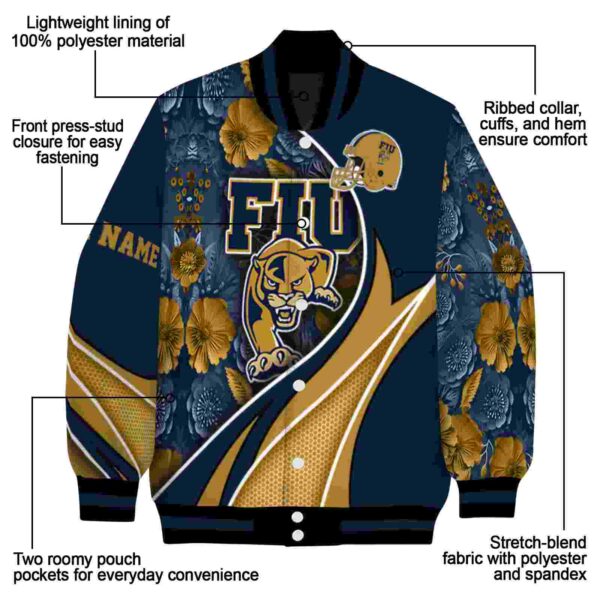 personalized fiu panthers floral print blue jacket new arrival jacketwow