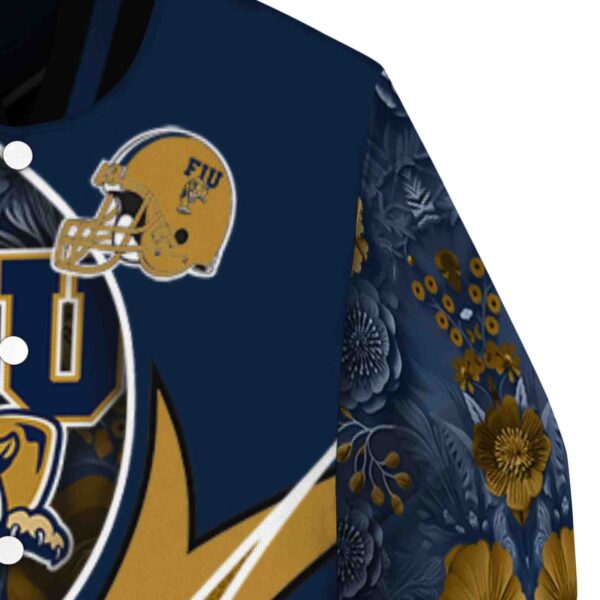 personalized fiu panthers floral print blue jacket premium grade jacketwow
