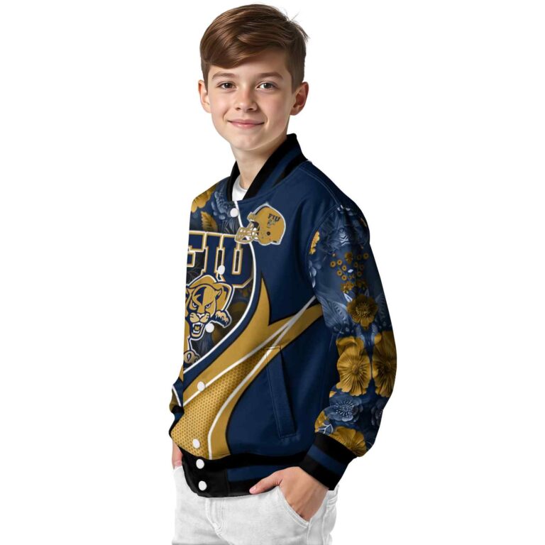 personalized fiu panthers floral print blue jacket trendy jacketwow