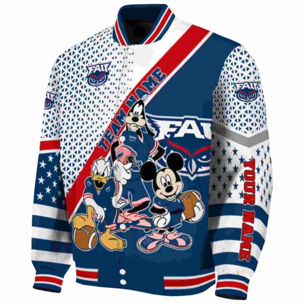 personalized florida atlantic owls mickey donald goofy blue white jacket best selling jacketwow