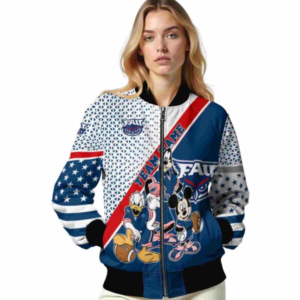 personalized florida atlantic owls mickey donald goofy blue white jacket latest model jacketwow