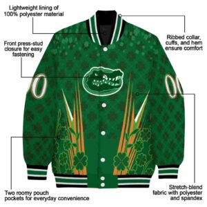 personalized florida gators shamrock pattern green jacket new arrival jacketwow