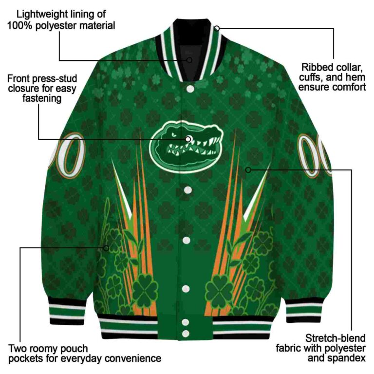 personalized florida gators shamrock pattern green jacket new arrival jacketwow