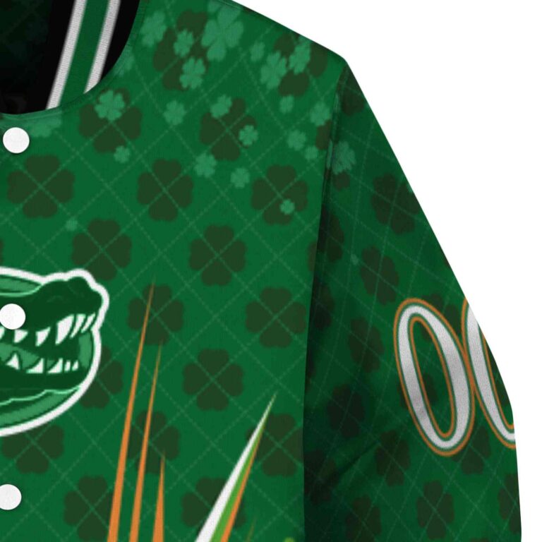 personalized florida gators shamrock pattern green jacket premium grade jacketwow