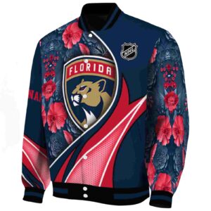 personalized florida panthers floral print red jacket best selling jacketwow