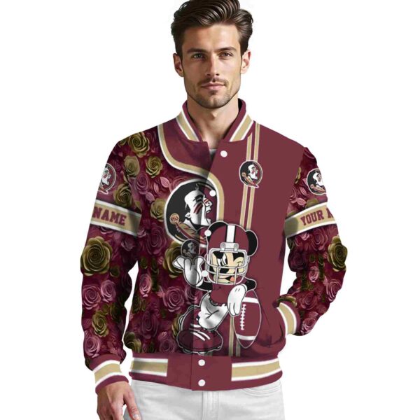 personalized florida state seminoles rose mickey garnet jacket high quality jacketwow