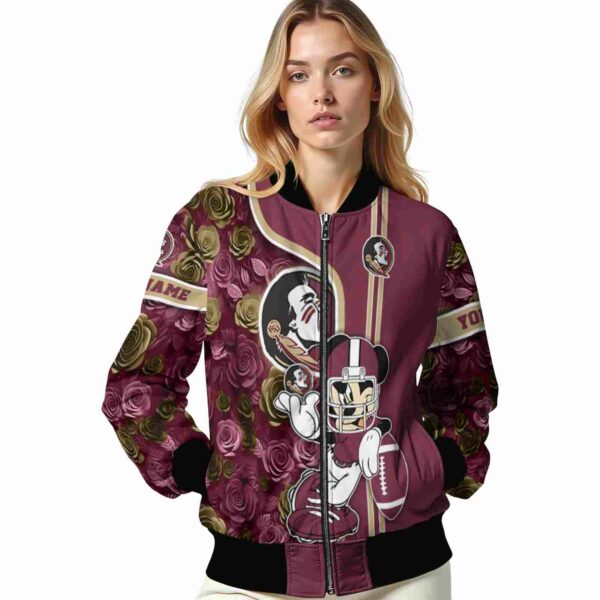personalized florida state seminoles rose mickey garnet jacket latest model jacketwow