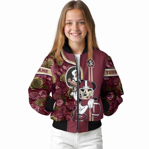 personalized florida state seminoles rose mickey garnet jacket top rated jacketwow