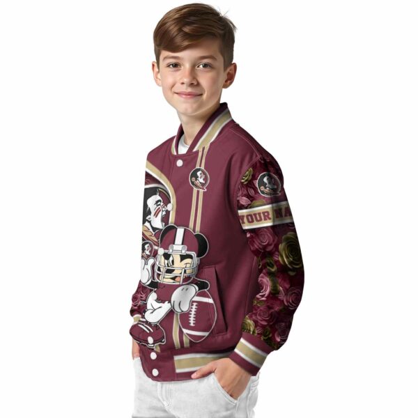 personalized florida state seminoles rose mickey garnet jacket trendy jacketwow