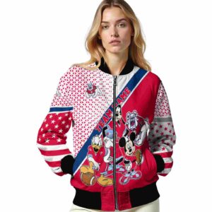 personalized fresno state bulldogs mickey donald goofy red white jacket latest model jacketwow