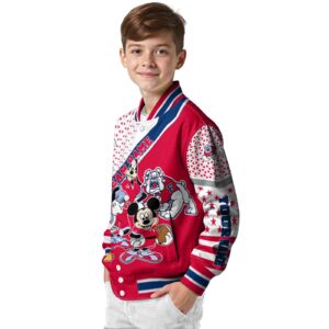 personalized fresno state bulldogs mickey donald goofy red white jacket trendy jacketwow