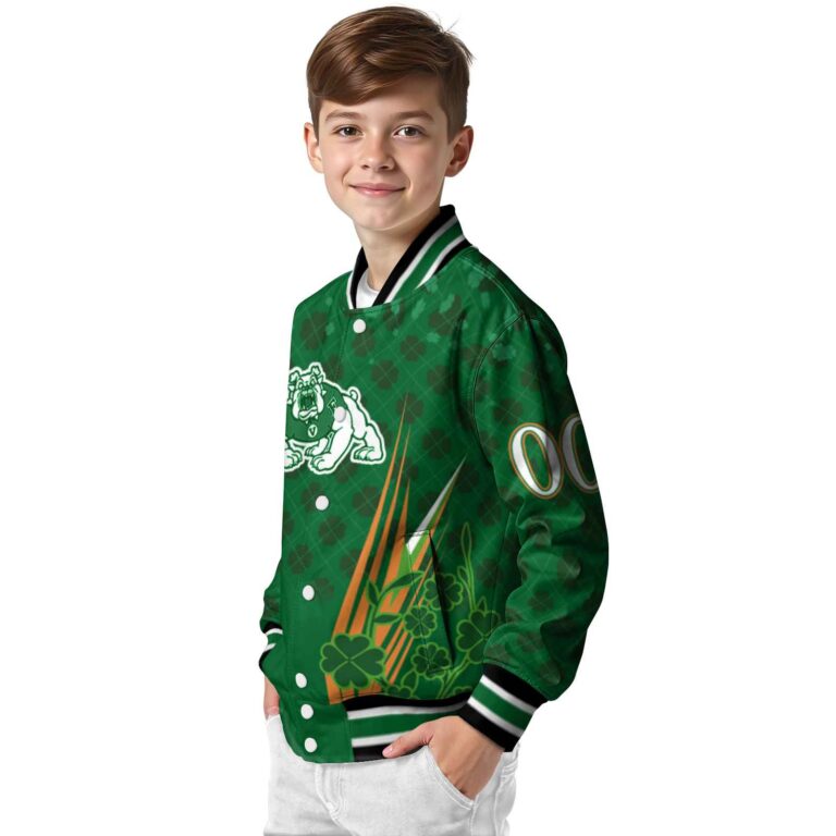 personalized fresno state bulldogs shamrock pattern green jacket trendy jacketwow