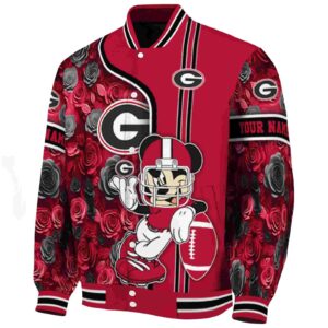 personalized georgia bulldogs rose mickey red jacket best selling jacketwow