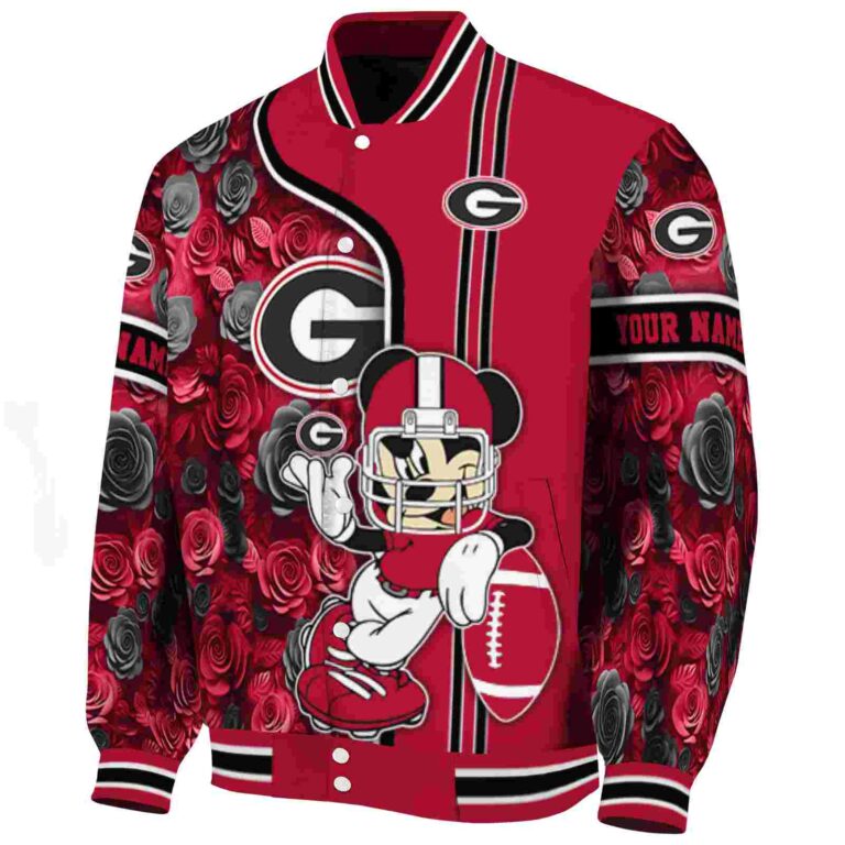 personalized georgia bulldogs rose mickey red jacket best selling jacketwow