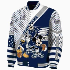 personalized georgia southern eagles mickey donald goofy blue white jacket best selling jacketwow
