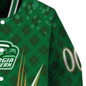 personalized georgia southern eagles shamrock pattern green jacket premium grade jacketwow