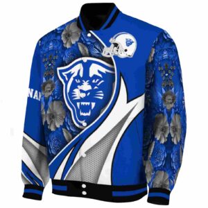 personalized georgia state panthers floral print blue jacket best selling jacketwow