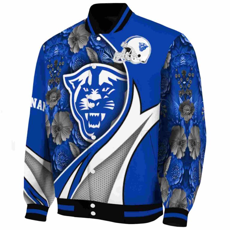 personalized georgia state panthers floral print blue jacket best selling jacketwow