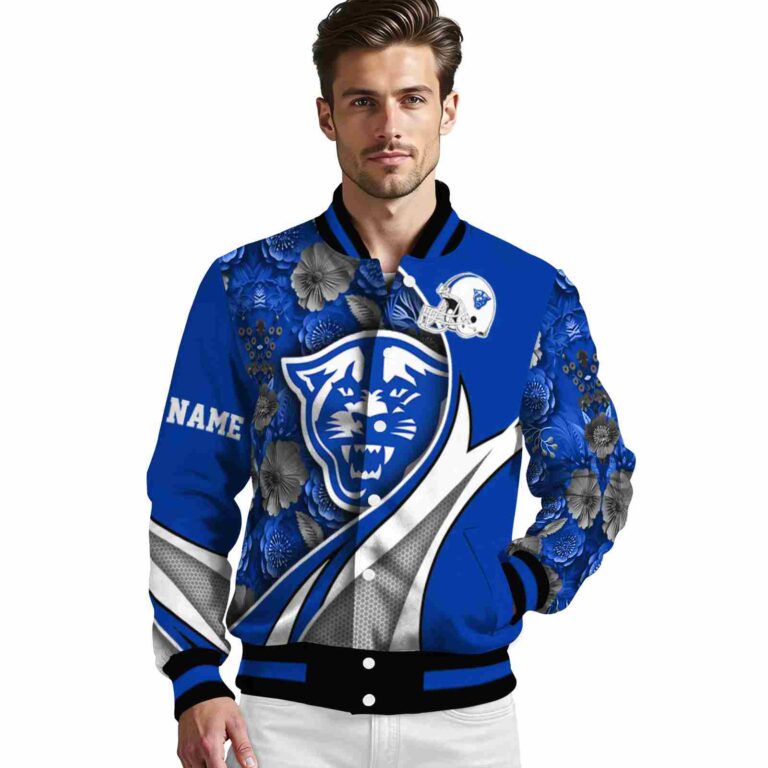 personalized georgia state panthers floral print blue jacket high quality jacketwow