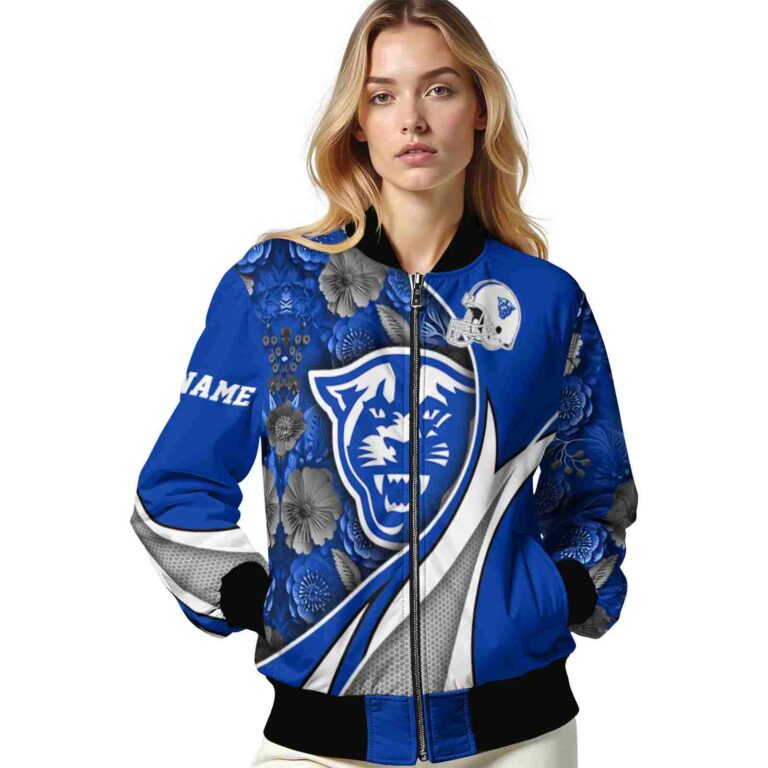 personalized georgia state panthers floral print blue jacket latest model jacketwow