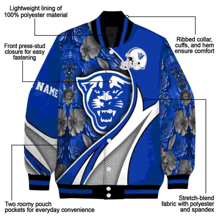 personalized georgia state panthers floral print blue jacket new arrival jacketwow