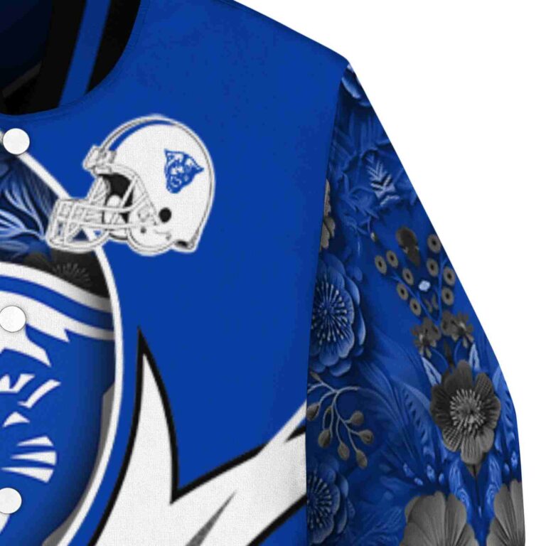 personalized georgia state panthers floral print blue jacket premium grade jacketwow