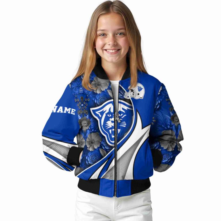 personalized georgia state panthers floral print blue jacket top rated jacketwow