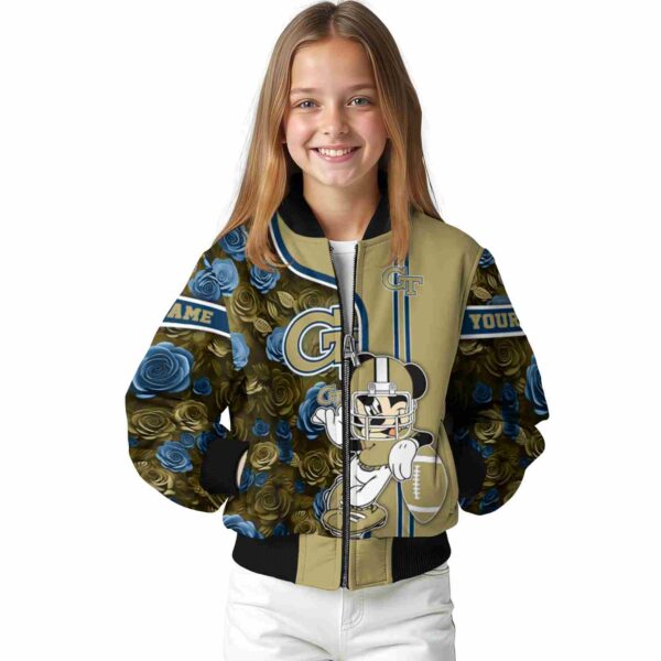 personalized georgia tech yellow jackets rose mickey gold jacket top rated jacketwow