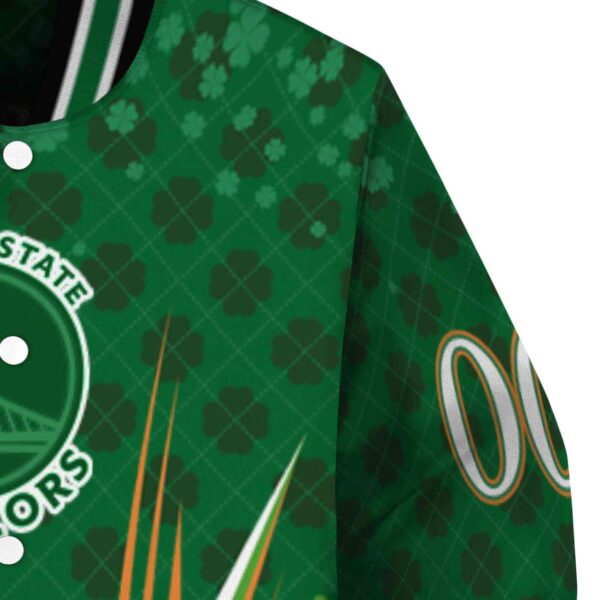 personalized golden state warriors shamrock pattern green jacket premium grade jacketwow