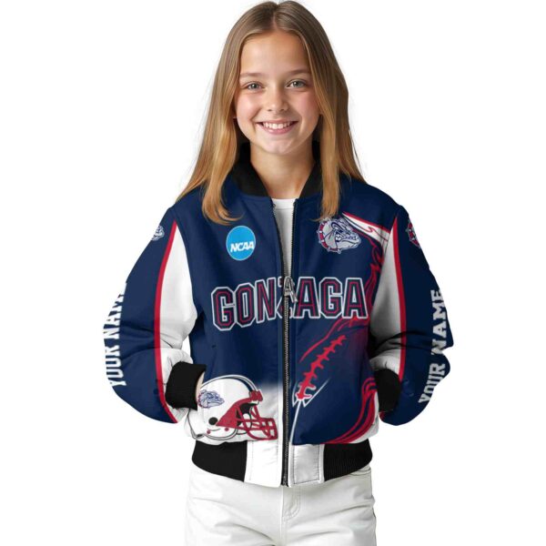 personalized gonzaga bulldogs flaming football blue white jacket top rated jacketwow