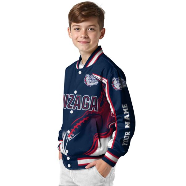 personalized gonzaga bulldogs flaming football blue white jacket trendy jacketwow
