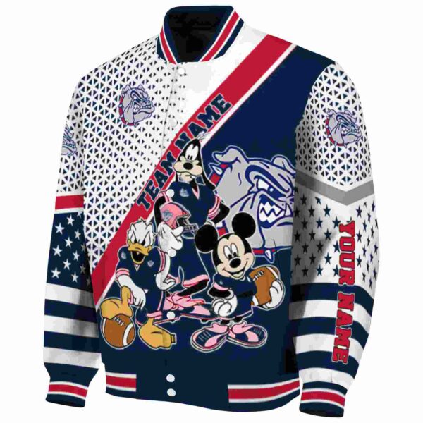personalized gonzaga bulldogs mickey donald goofy blue white jacket best selling jacketwow