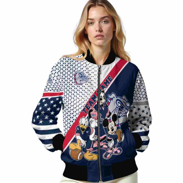personalized gonzaga bulldogs mickey donald goofy blue white jacket latest model jacketwow