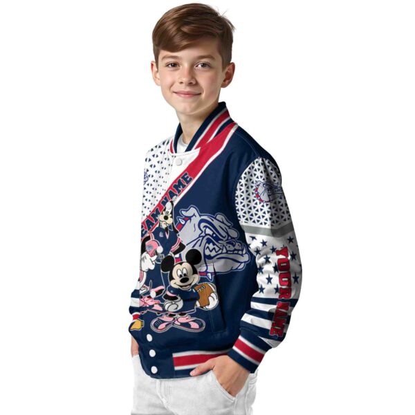 personalized gonzaga bulldogs mickey donald goofy blue white jacket trendy jacketwow