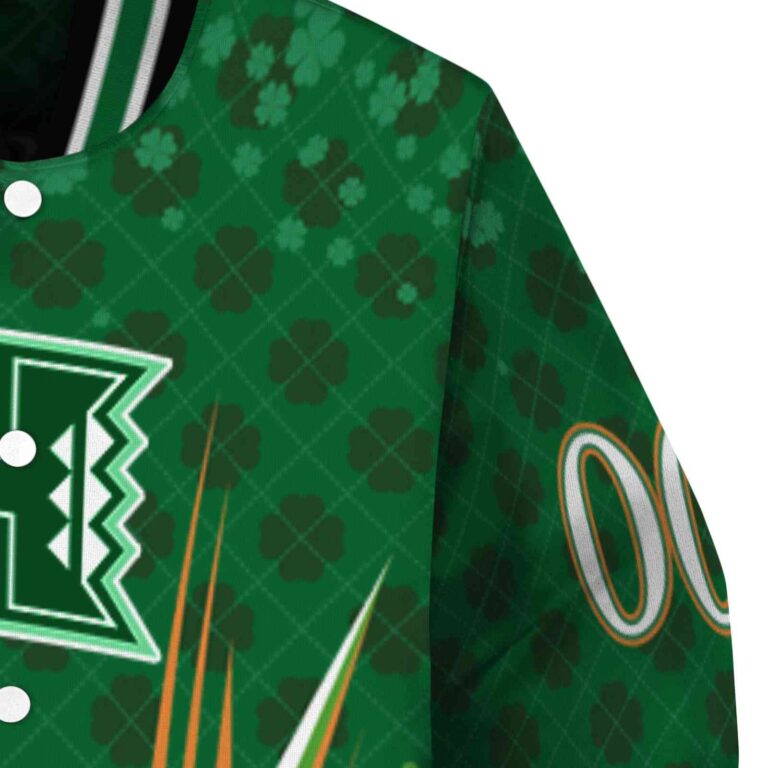 personalized hawaii rainbow warriors shamrock pattern green jacket premium grade jacketwow