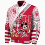 personalized houston cougars mickey donald goofy red white jacket best selling jacketwow