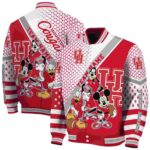 personalized houston cougars mickey donald goofy red white jacket best selling jacketwow