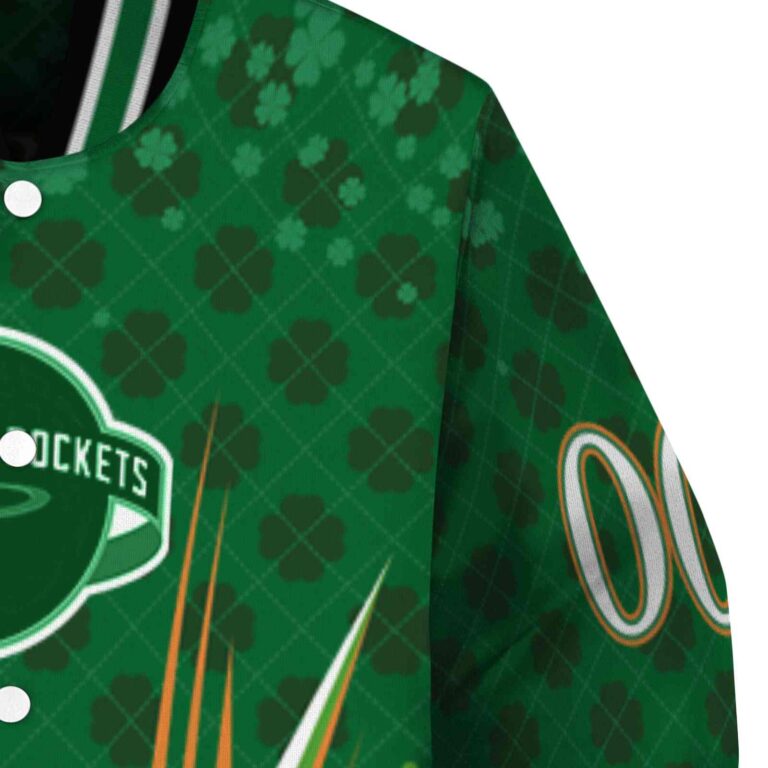 personalized houston rockets shamrock pattern green jacket premium grade jacketwow