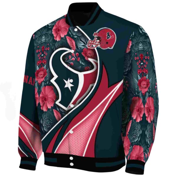 personalized houston texans floral print blue jacket best selling jacketwow