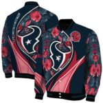 personalized houston texans floral print blue jacket best selling jacketwow