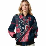personalized houston texans floral print blue jacket best selling jacketwow