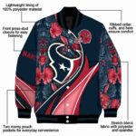 personalized houston texans floral print blue jacket best selling jacketwow