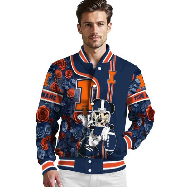 personalized illinois fighting illini rose mickey blue jacket high quality jacketwow