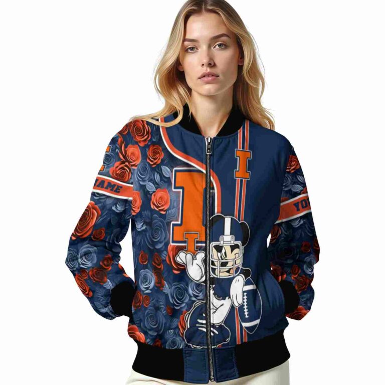 personalized illinois fighting illini rose mickey blue jacket latest model jacketwow