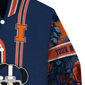 personalized illinois fighting illini rose mickey blue jacket premium grade jacketwow