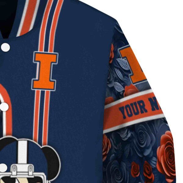 personalized illinois fighting illini rose mickey blue jacket premium grade jacketwow