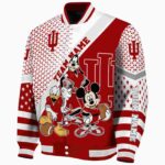 personalized indiana hoosiers mickey donald goofy red white jacket best selling jacketwow