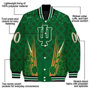 personalized indiana hoosiers shamrock pattern green jacket new arrival jacketwow