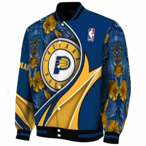 personalized indiana pacers floral print blue jacket best selling jacketwow