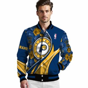 personalized indiana pacers floral print blue jacket high quality jacketwow